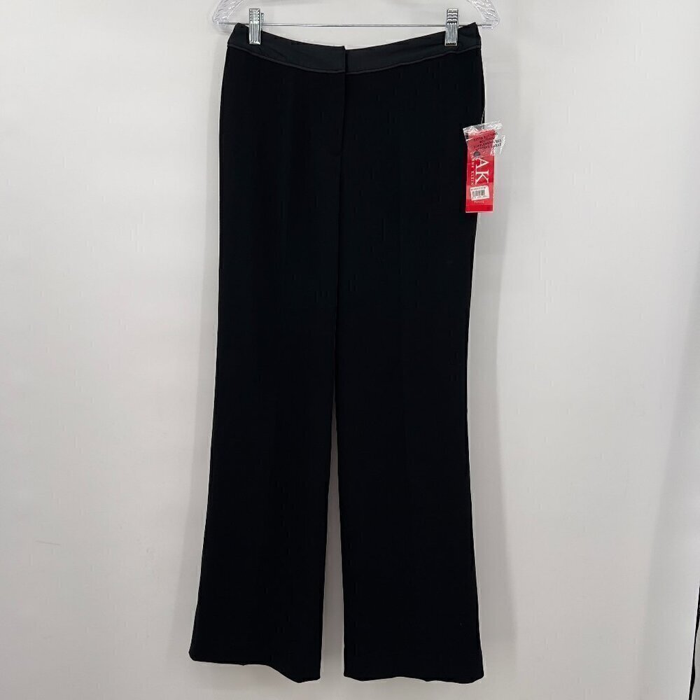 Anne Klein Madeline Black Straight Pants Women's 4P NWT